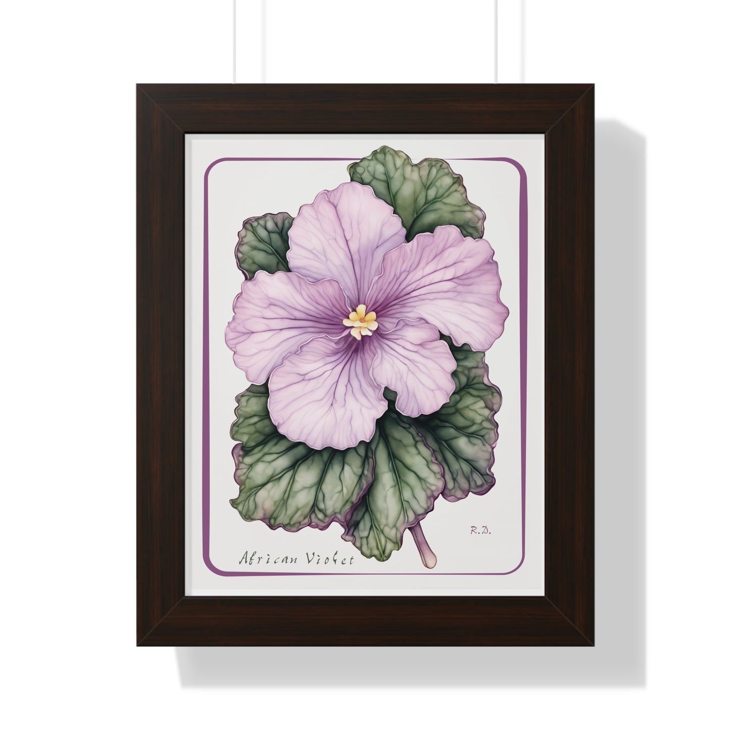 Mauve African Violet, Framed Vertical Poster