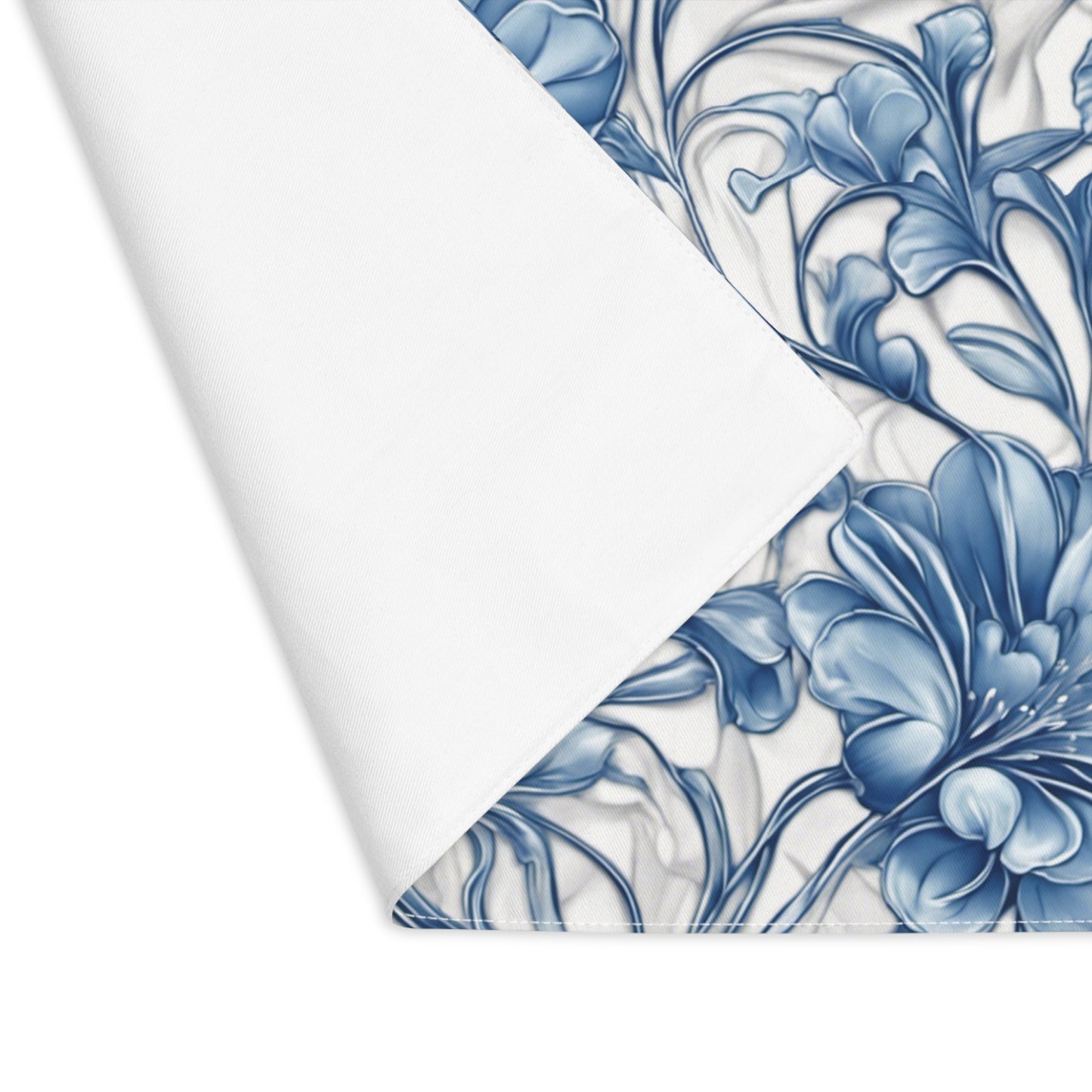 Blue & White Flowers Placemat, 1pc