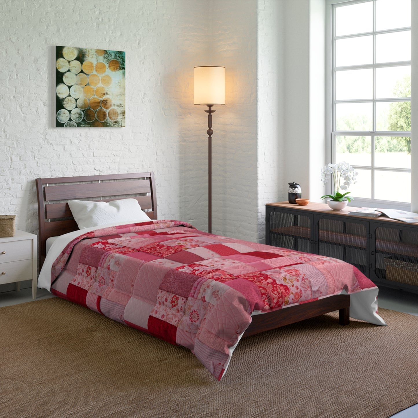 Patchwork in Pinks & Reds Comforter