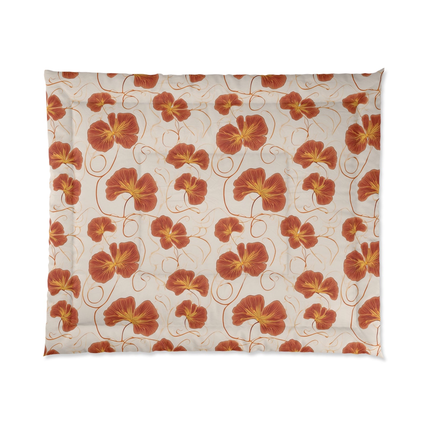 Orange Nasturtium Petals Comforter