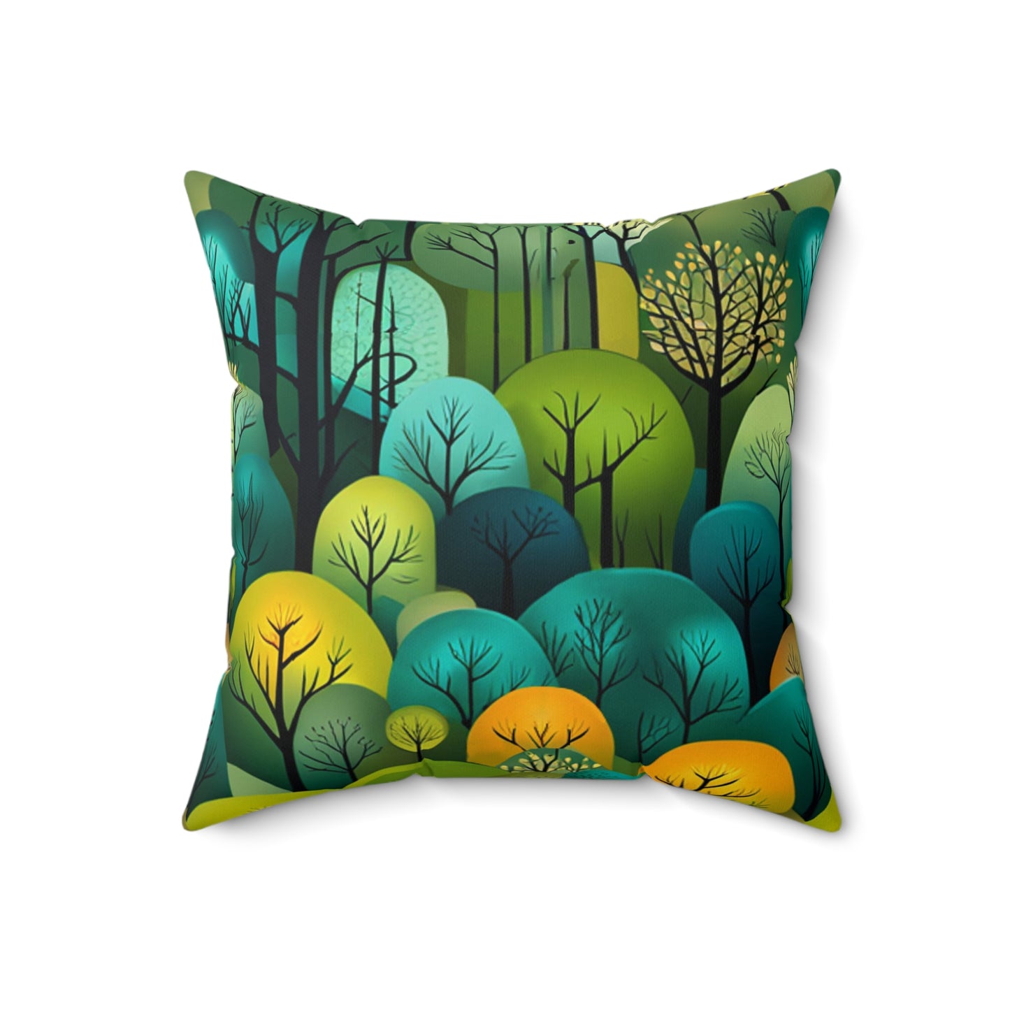 Tree Forest Polyester Square Pillow