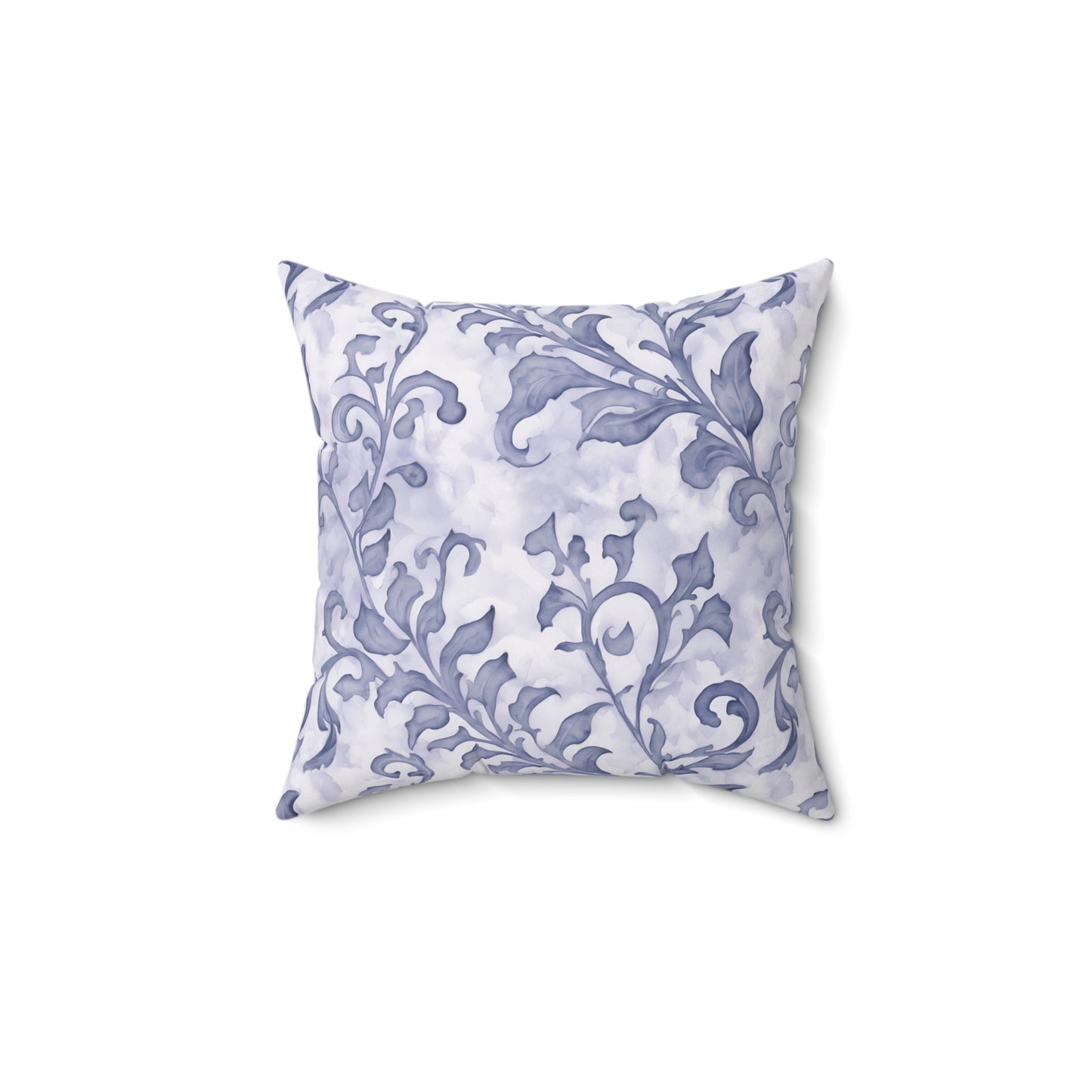 Climbing Blue-Grey Leaves, Polyester Square Pillow