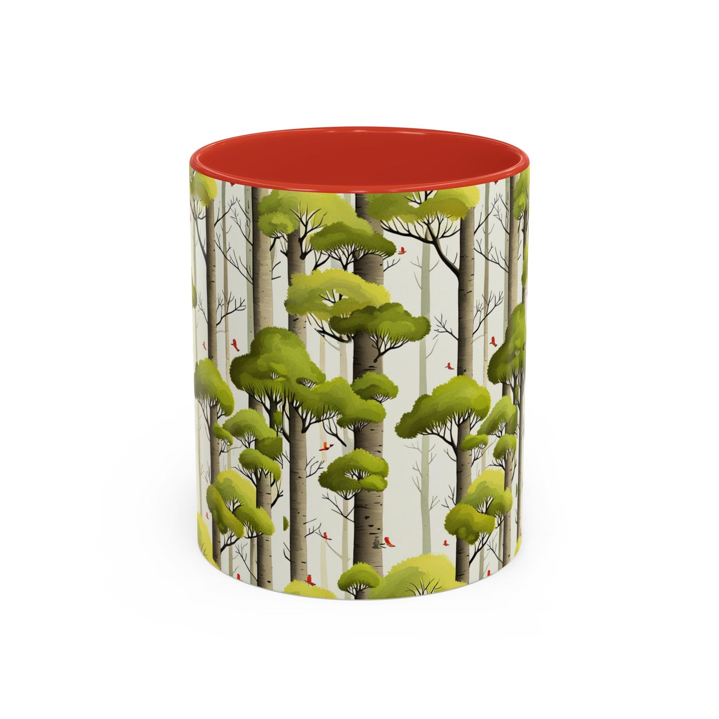 Red Birds Between the Trees Coffee Mug, 11oz