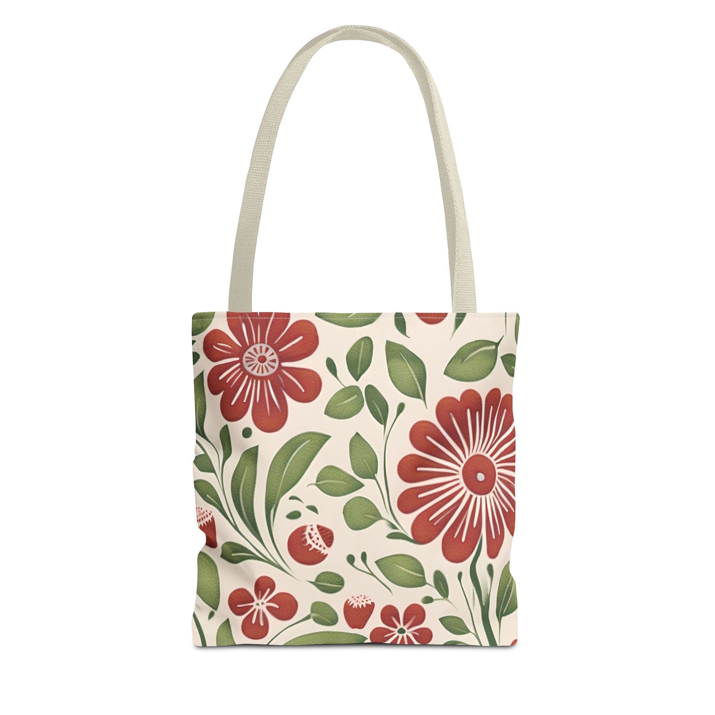 Strawberry Folk Art Flower, Tote Bag (AOP)