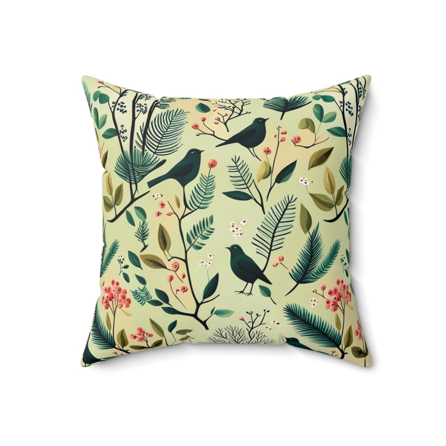 Blackbirds Polyester Square Pillow