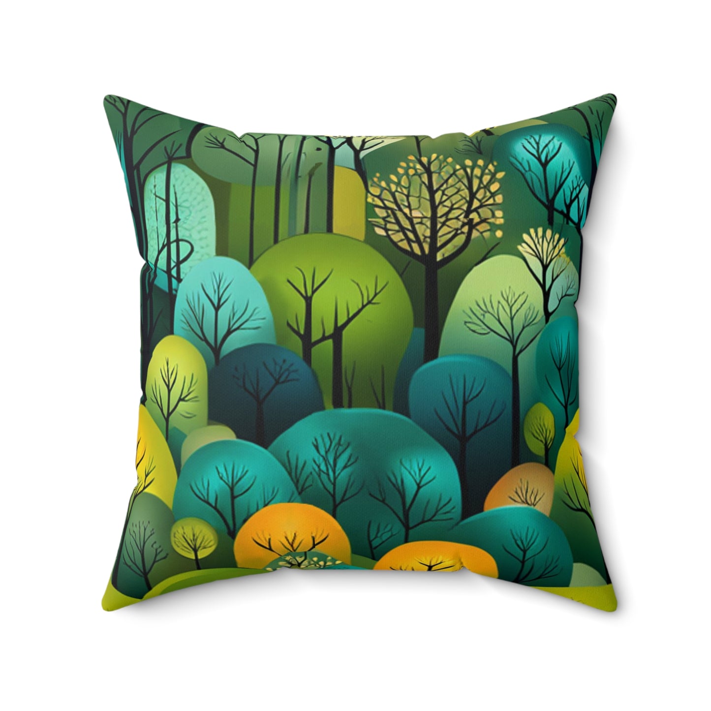 Tree Forest Polyester Square Pillow