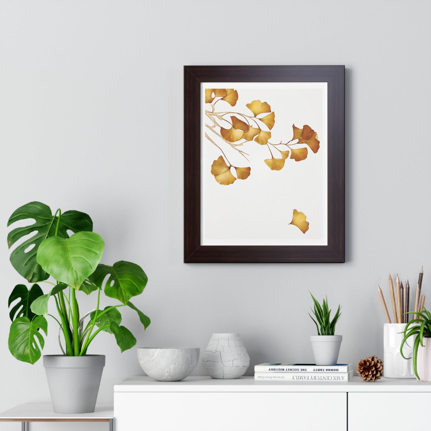 Golden Gingko Biloba, Framed Vertical Poster