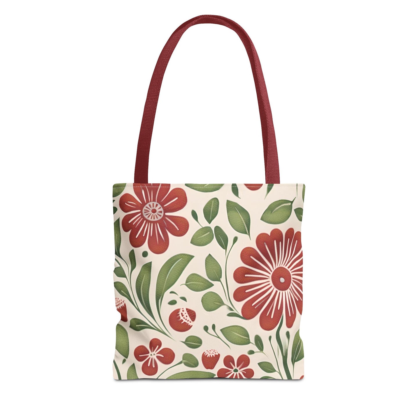 Strawberry Folk Art Flower, Tote Bag (AOP)