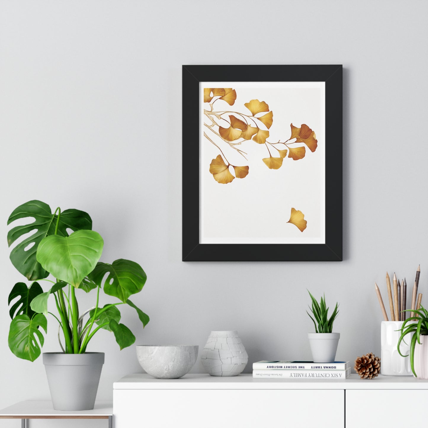 Golden Gingko Biloba, Framed Vertical Poster