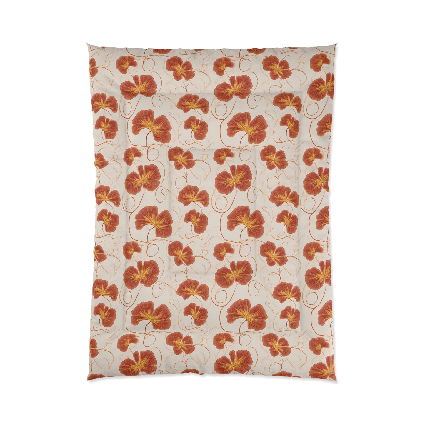 Orange Nasturtium Petals Comforter