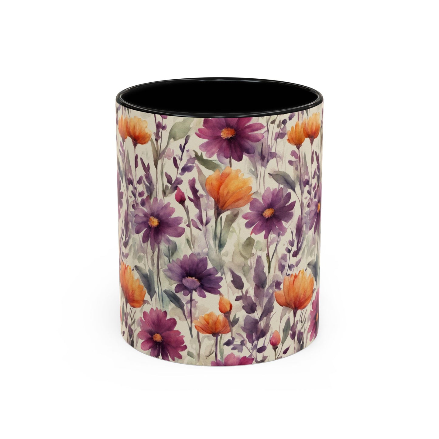 Plum and Apricot Wildflowers Coffee Mug, 11oz