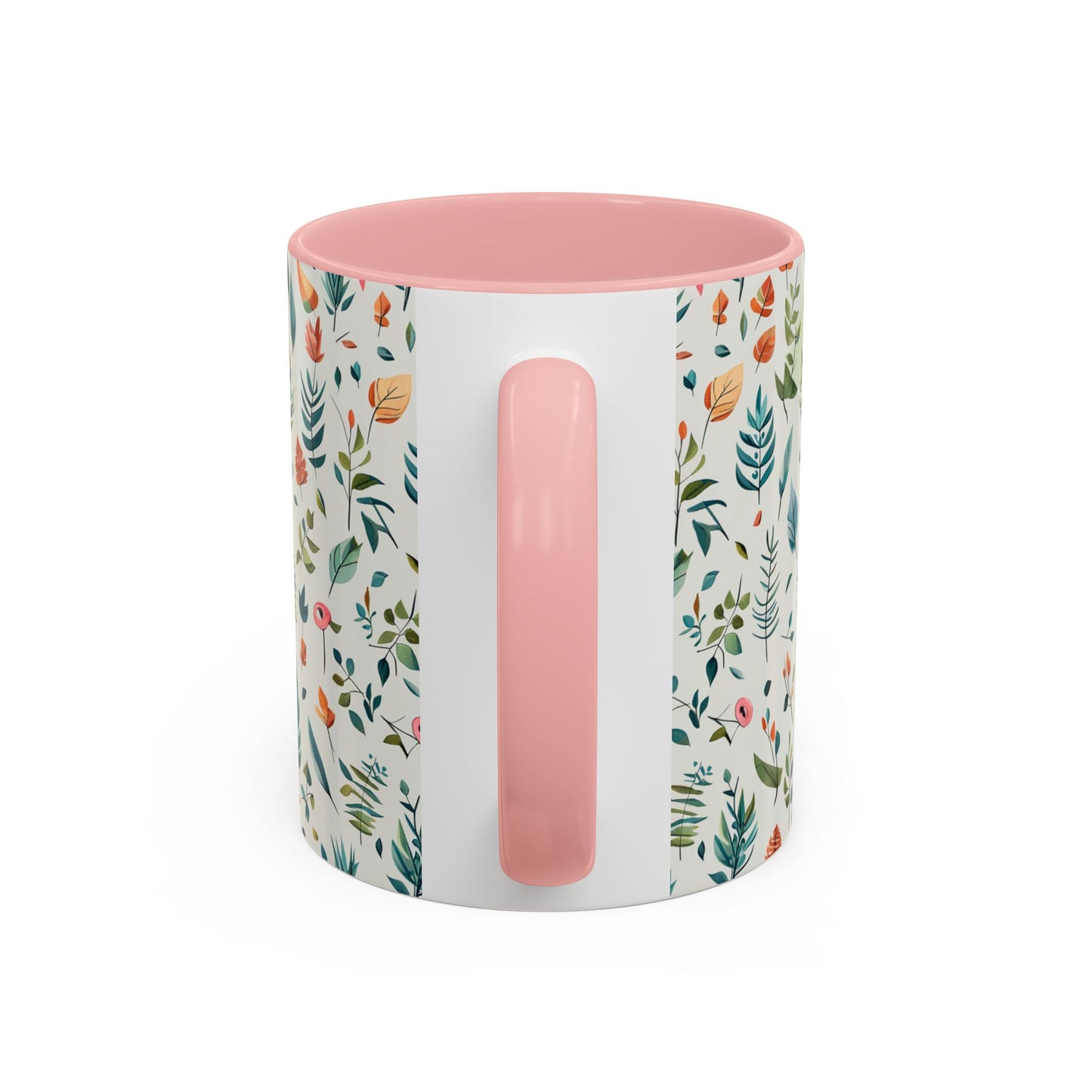 Pink Flora Accent Coffee Mug, 11oz