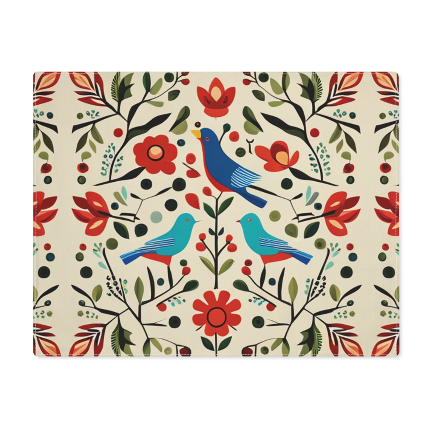 Folk Birds in the Branches Placemat, 1pc