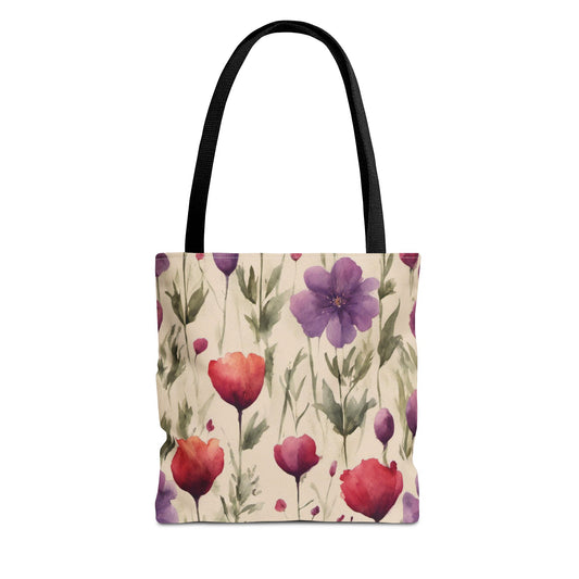 Poppies and Plum Flowers Tote Bag (AOP)