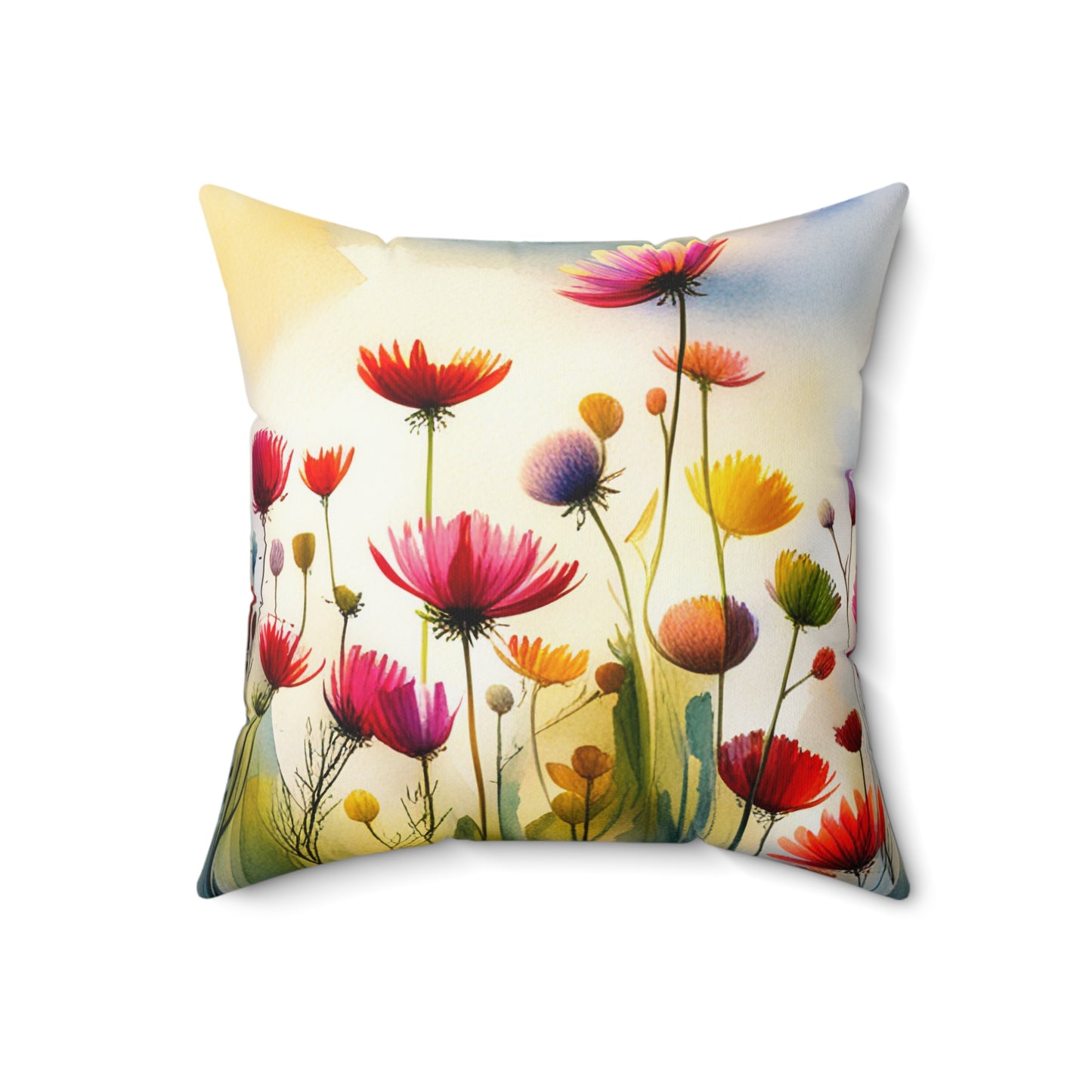 Field Flowers 2: Spun Polyester Square Pillow