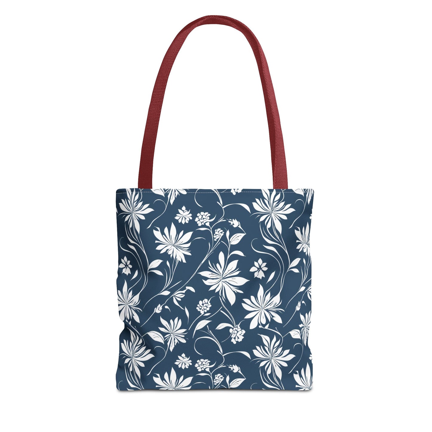 Simple White Flower on Indigo Pattern Tote Bag (AOP)