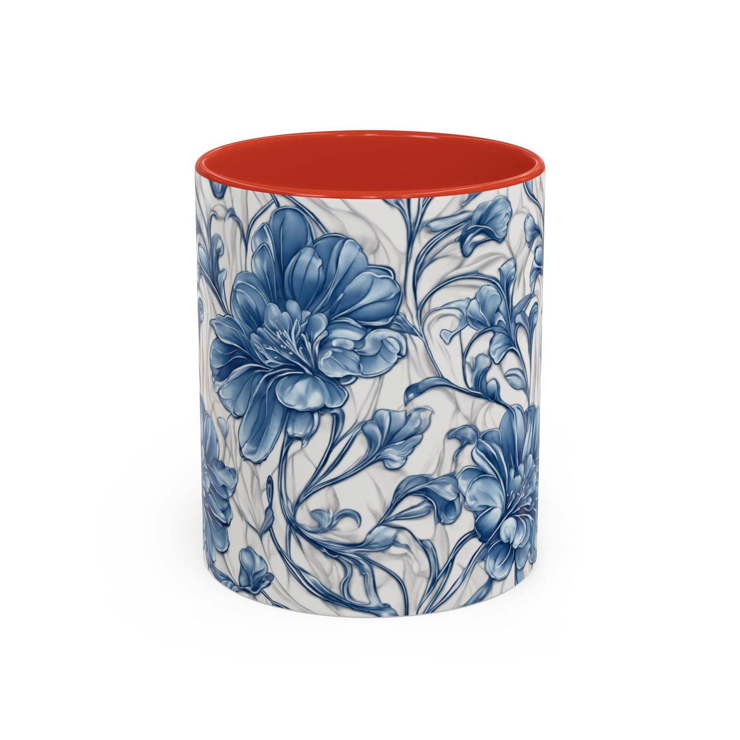 Blue & White Flowers Coffee Mug, 11oz