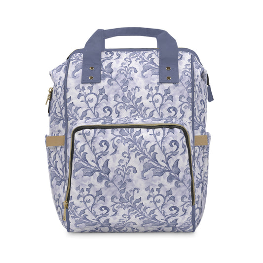 Climbing Blue-Grey Leaves, Multifunctional Diaper Backpack