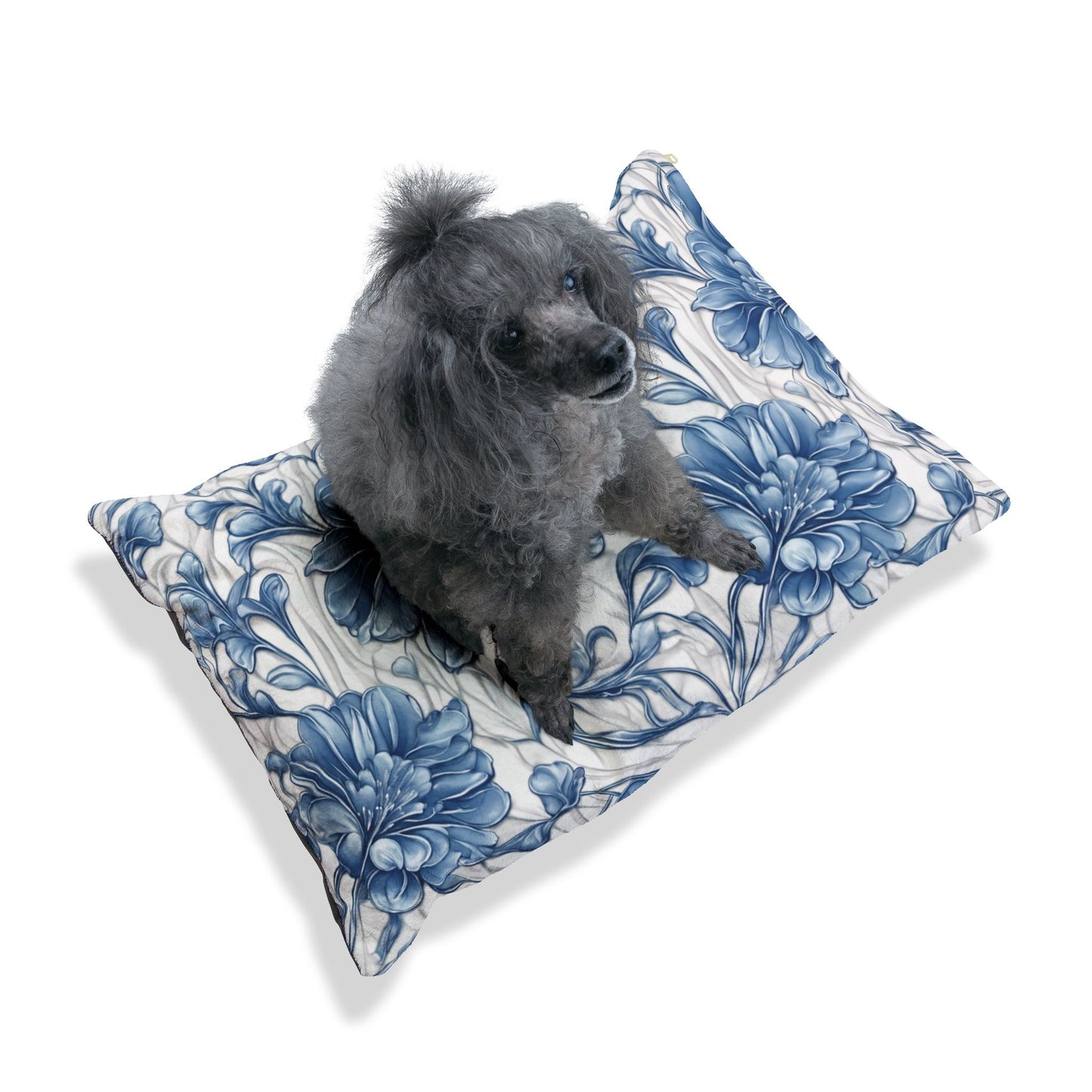 Blue & White Flowers Pet Bed