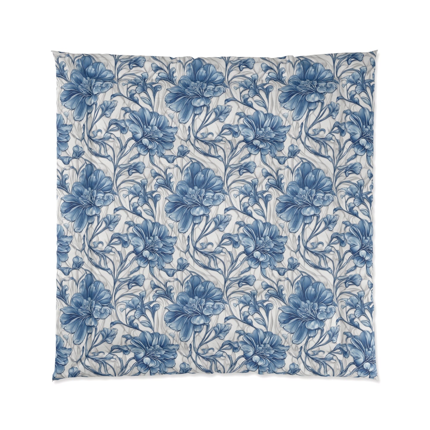 Blue & White Flowers Comforter