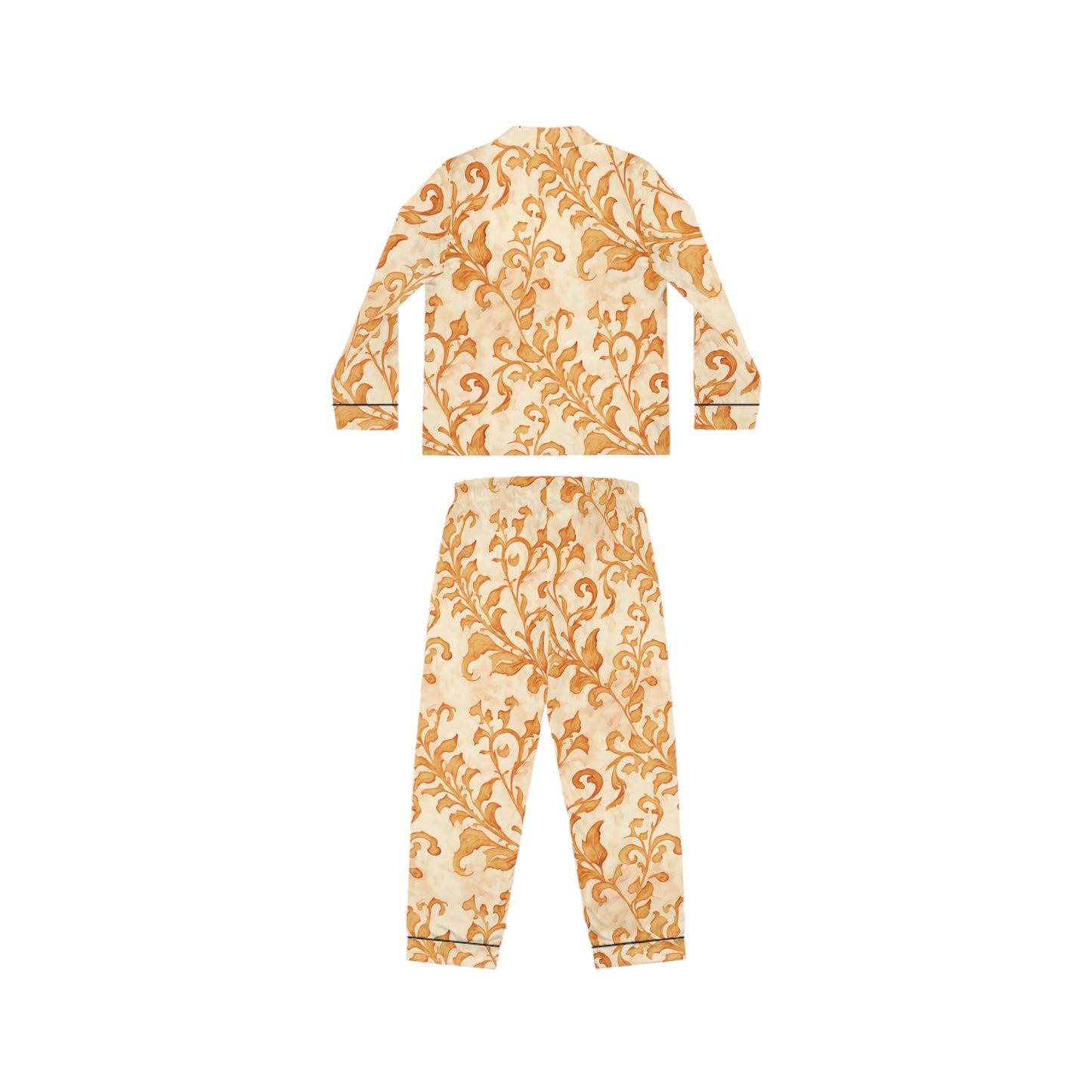 Climbing Yellow Leaves, Women's Satin Pajamas (AOP)