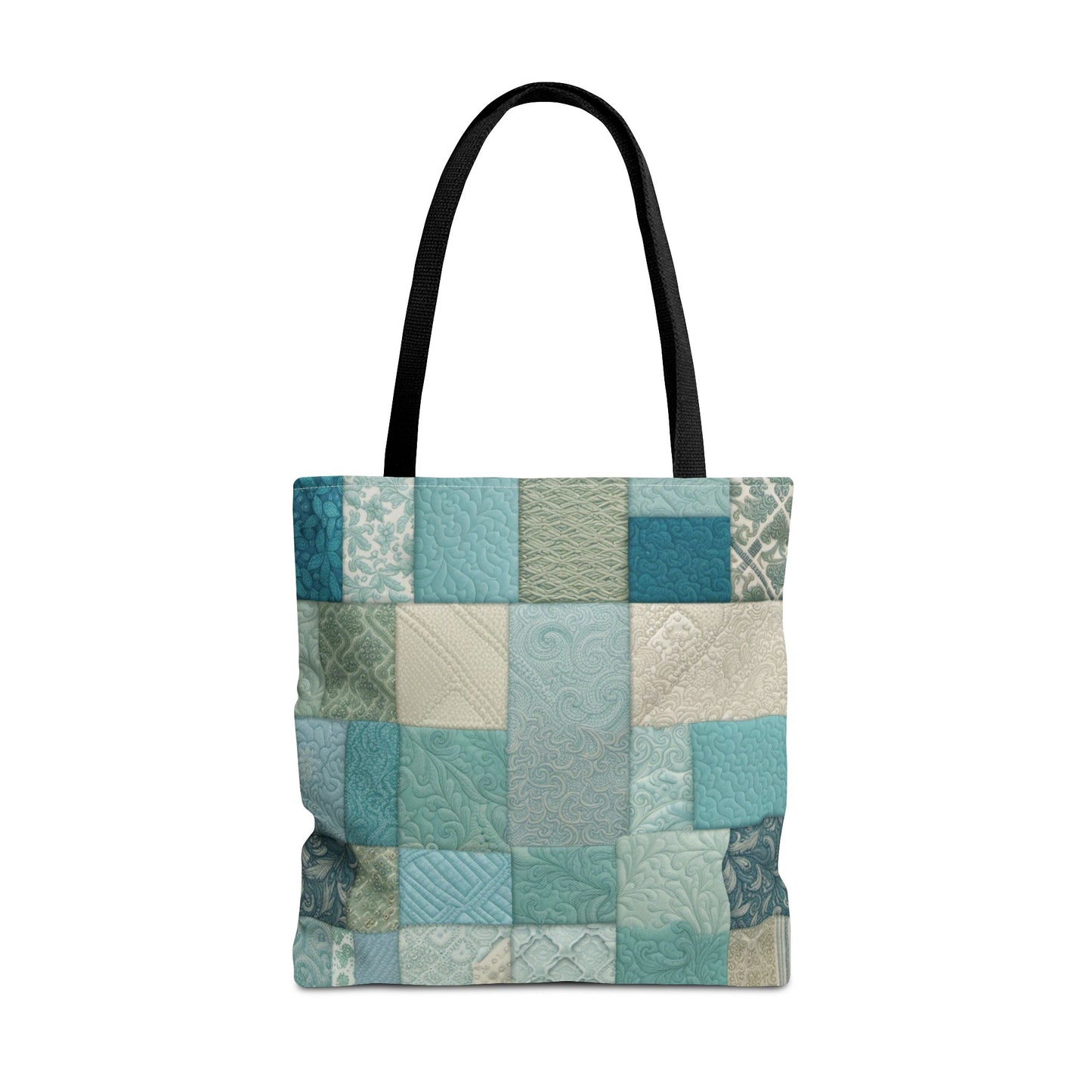 Patchwork in Blues & Greens Tote Bag (AOP)