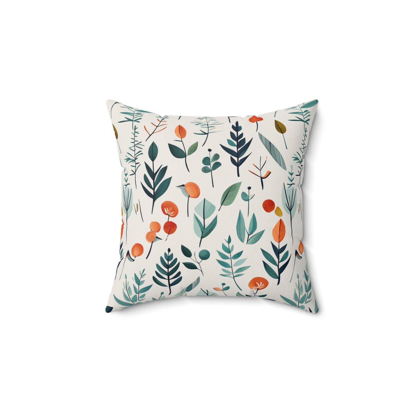 Bright Flora Polyester Square Pillow