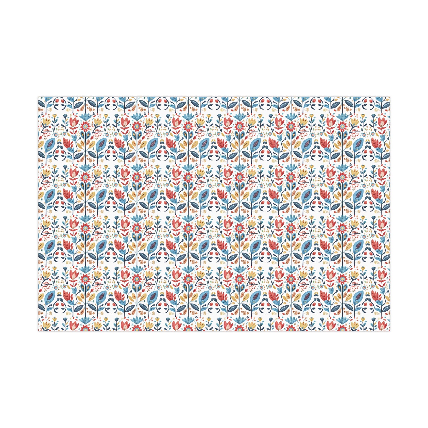 Bright and Colourful Folk Art Flowers, Gift Wrap Papers