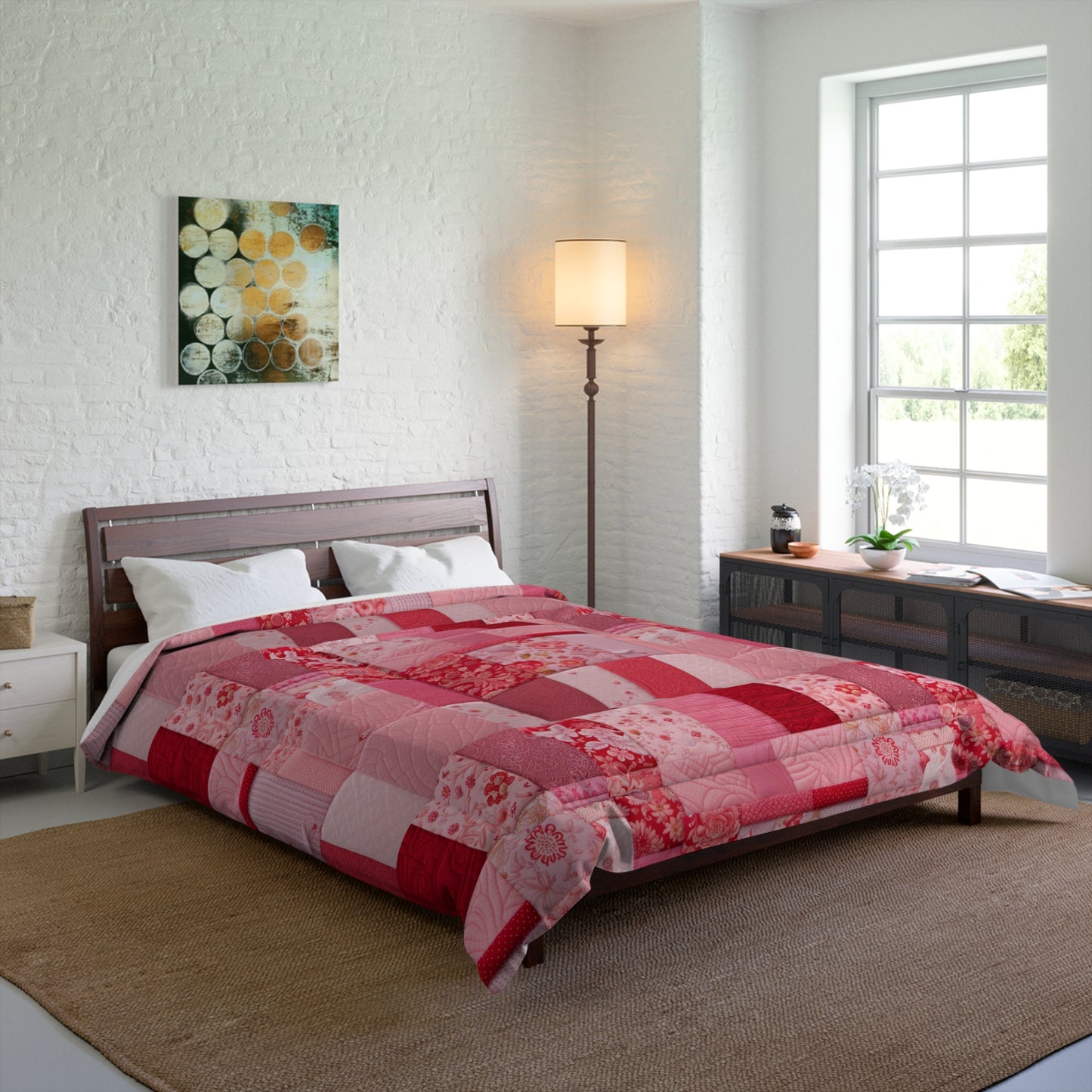 Patchwork in Pinks & Reds Comforter