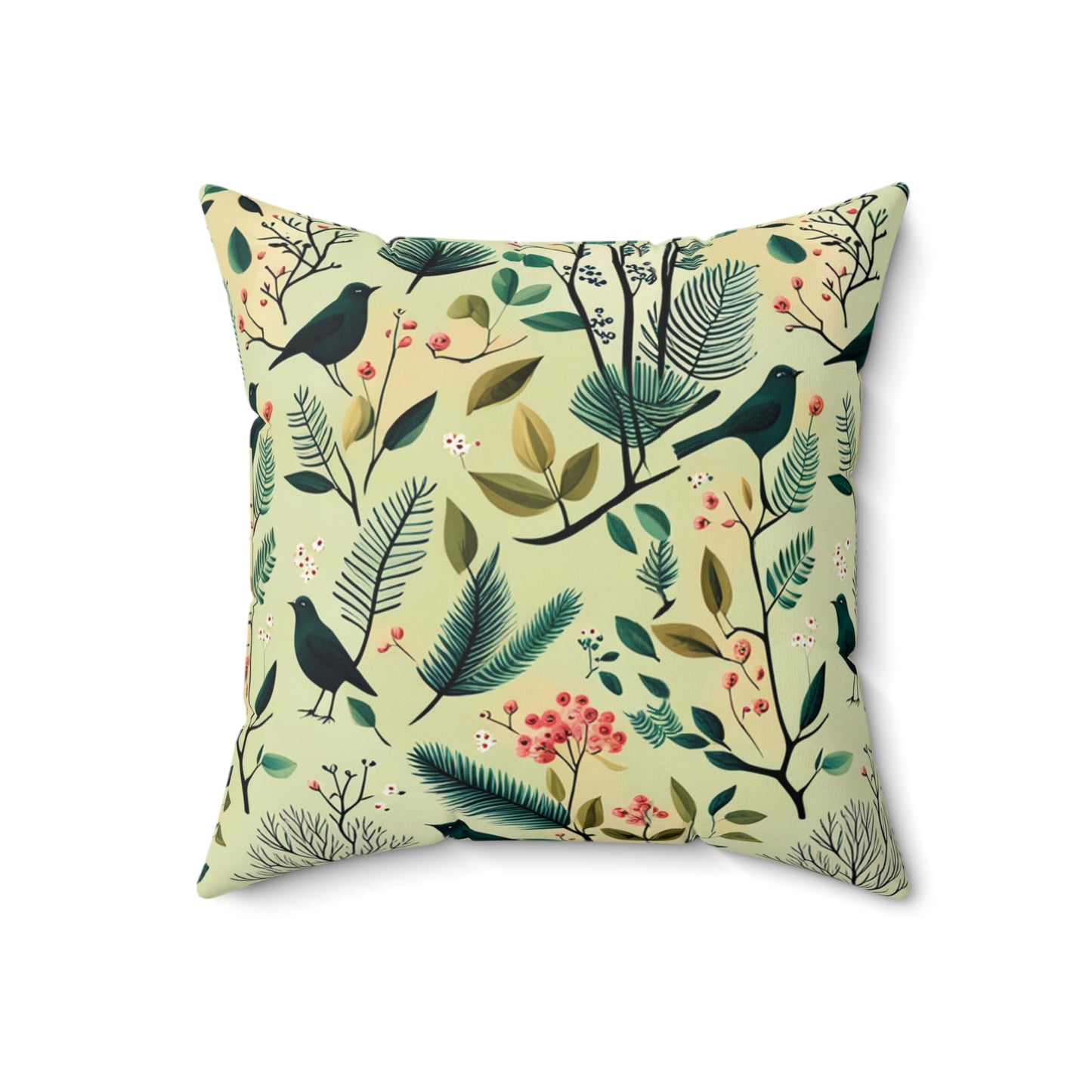 Blackbirds Polyester Square Pillow