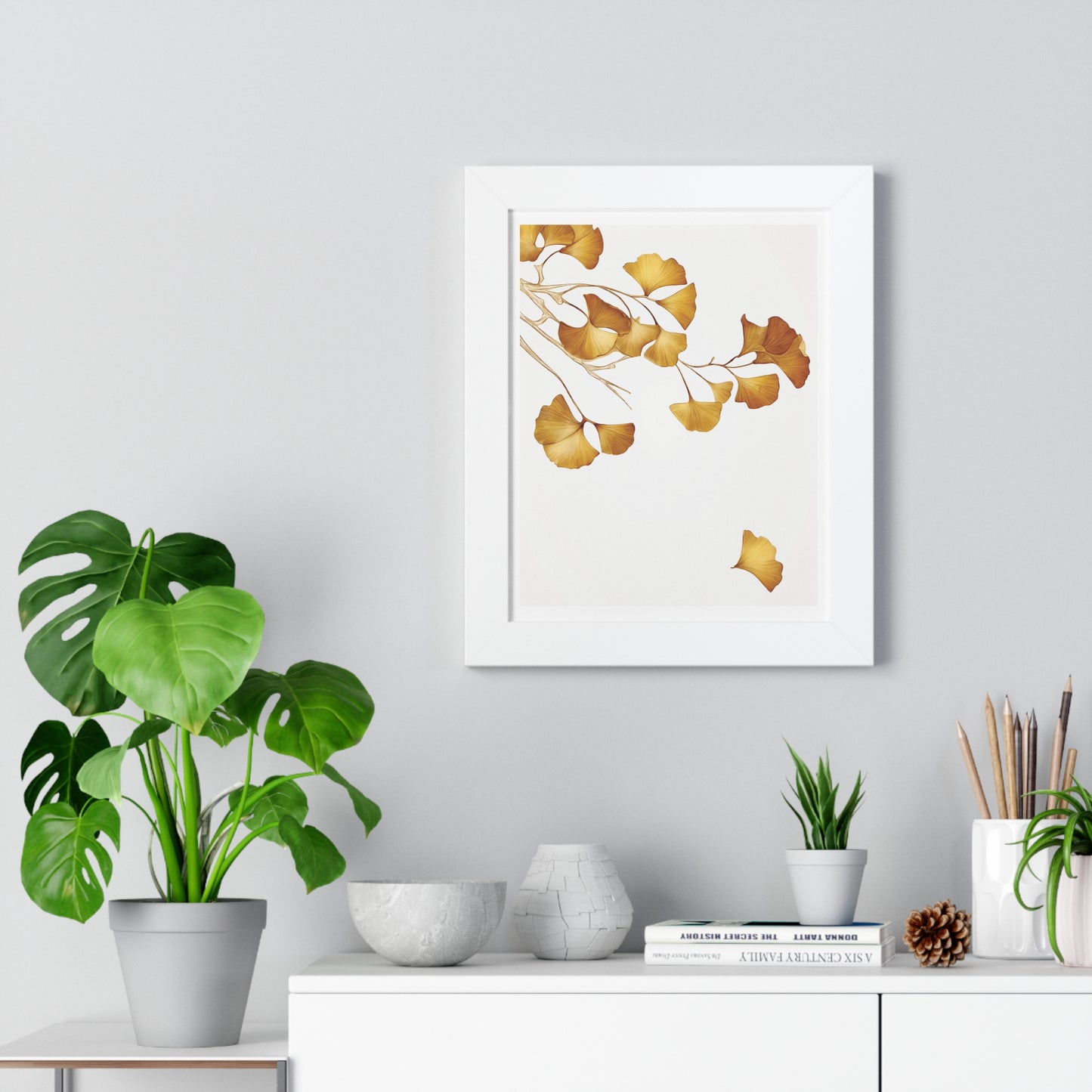 Golden Gingko Biloba, Framed Vertical Poster