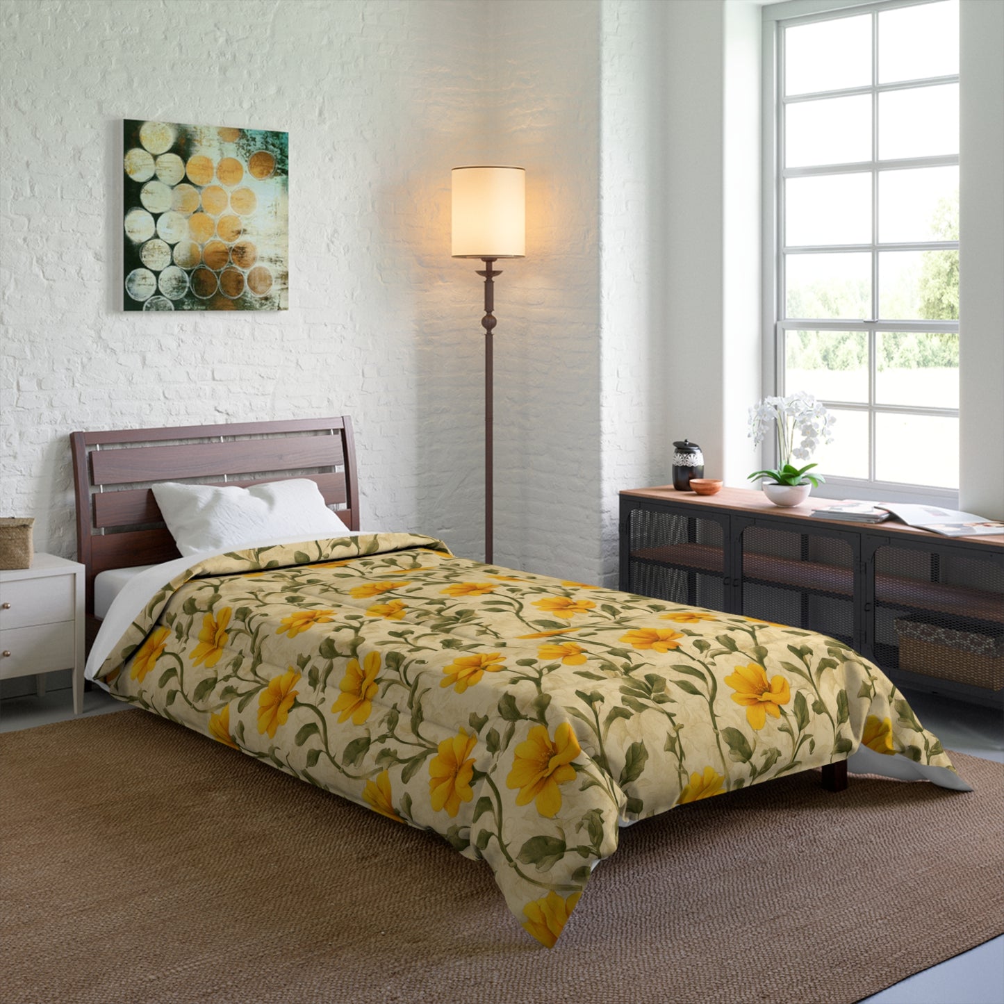 Gold Flowers Comforter