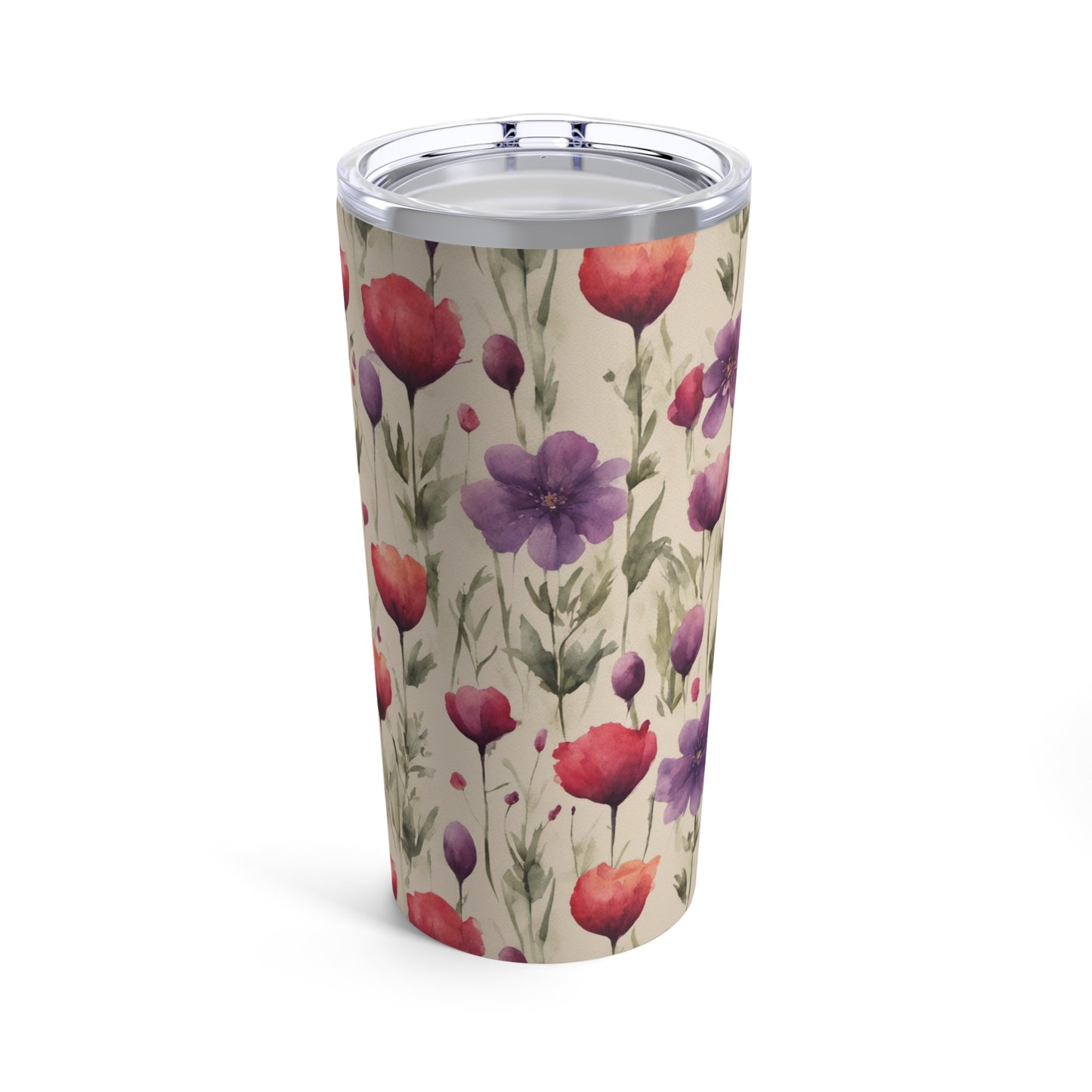 Poppies and Plum Flowers Tumbler 20oz