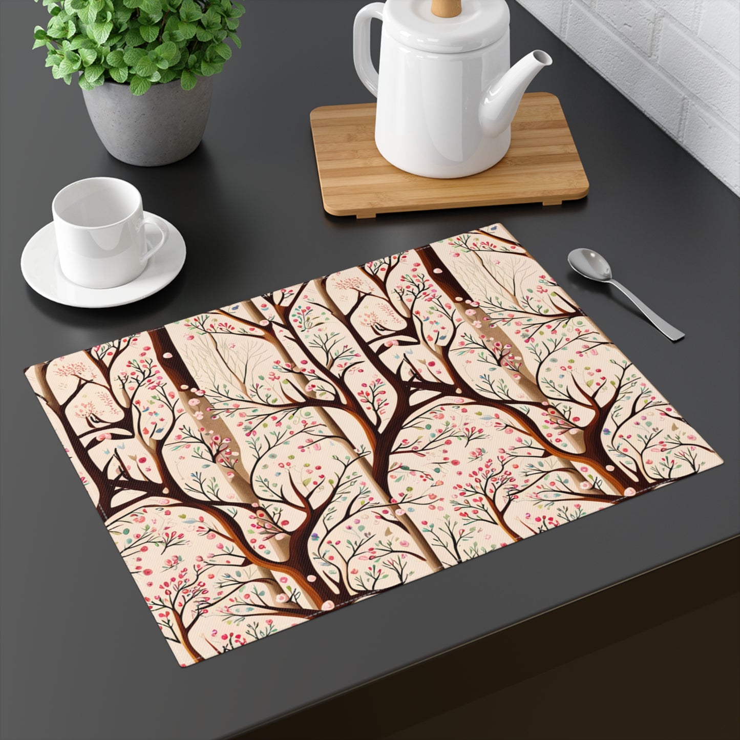 Delicate Blossom Trees Placemat, 1pc