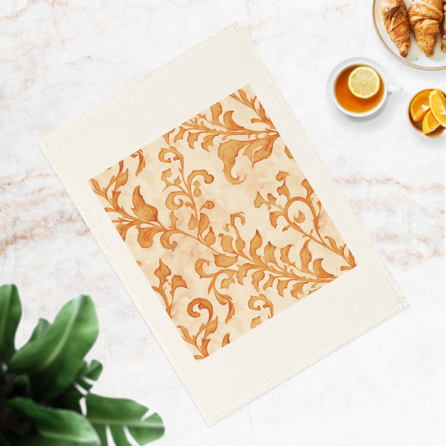 Climbing Yellow Leaves, Cotton Tea Towel