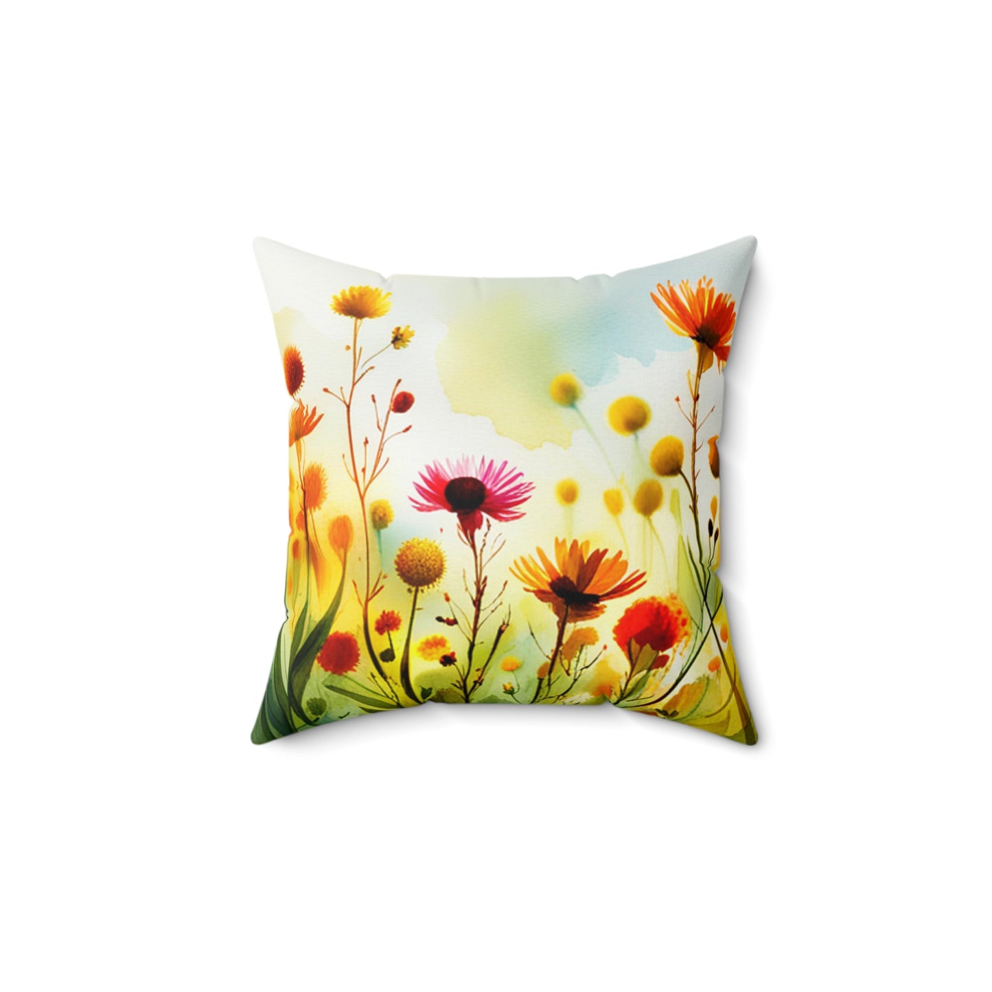 Field Flowers 8: Spun Polyester Square Pillow