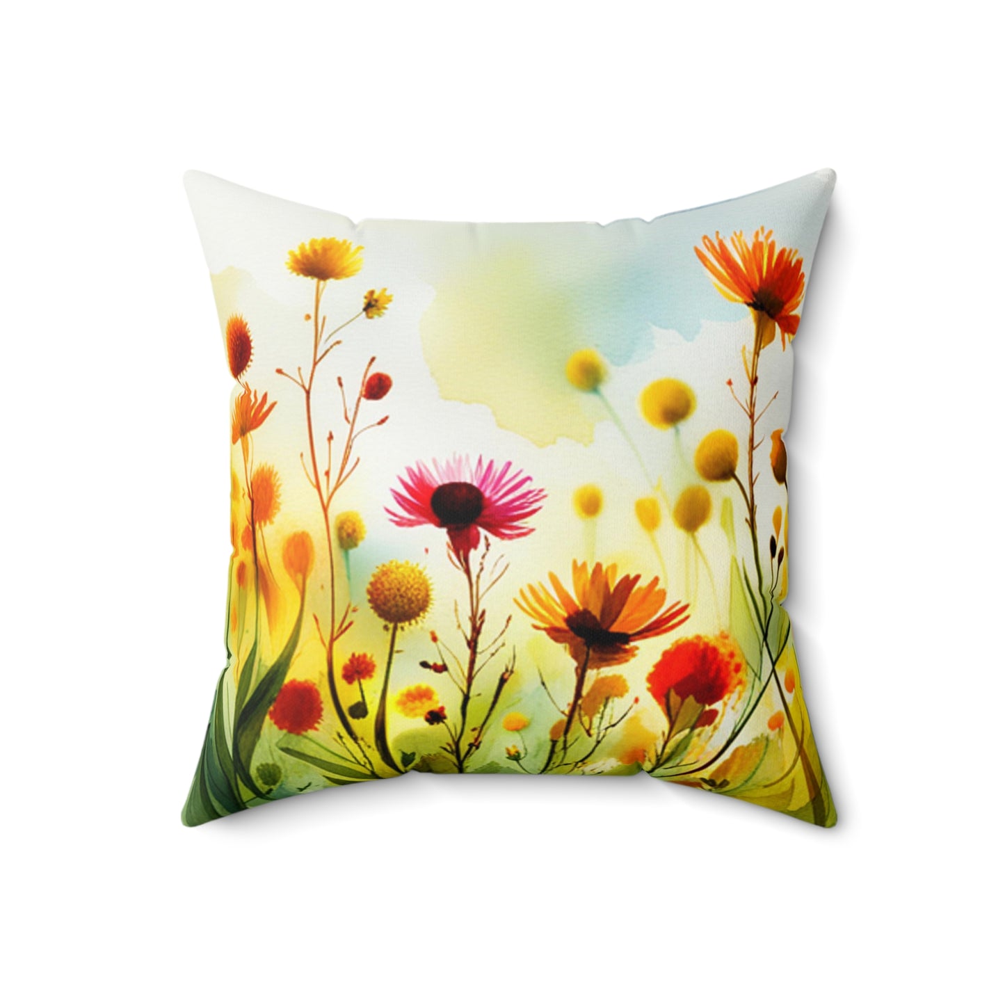 Field Flowers 8: Spun Polyester Square Pillow