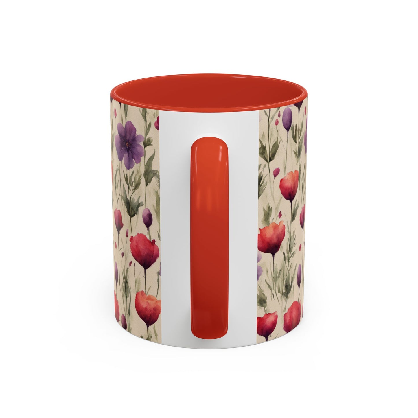 Poppies and Plum Flowers Coffee Mug, 11oz