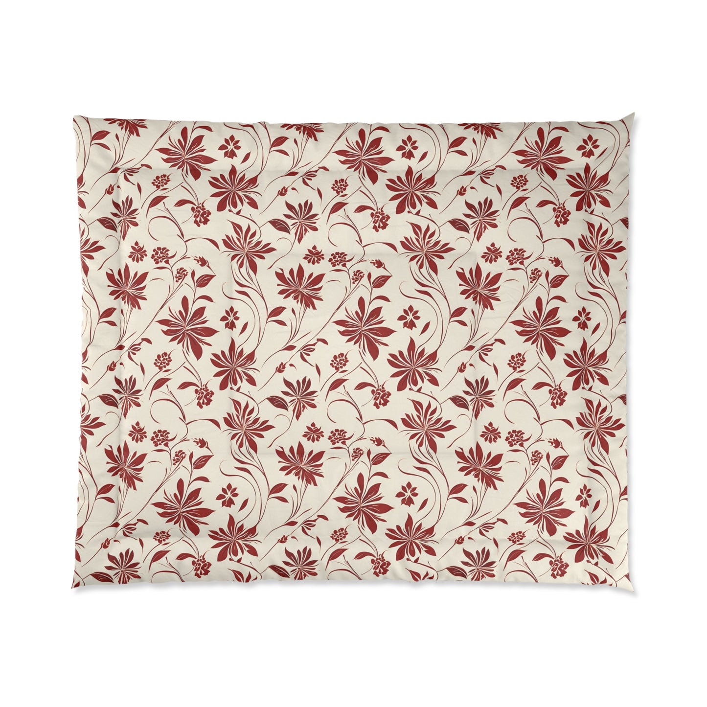 Simple Red Flower Pattern Comforter