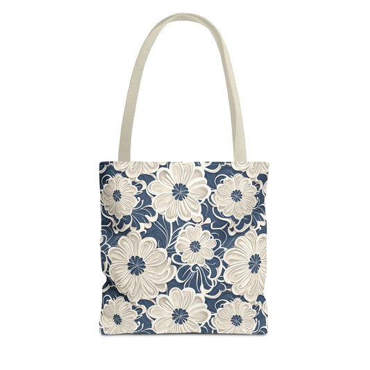 Sea Foam Flowers, Tote Bag (AOP)