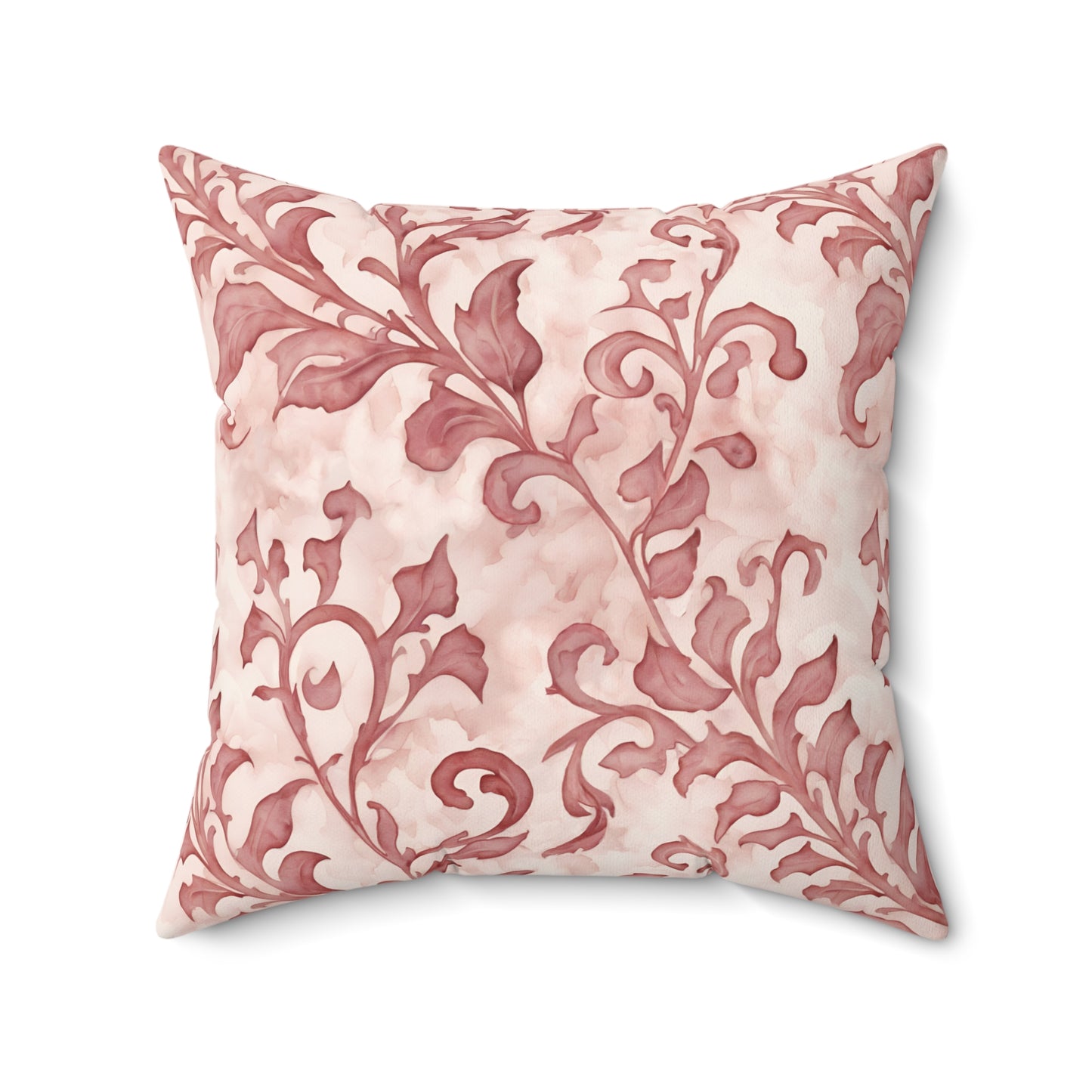 Climbing Pink Leaves, Polyester Square Pillow