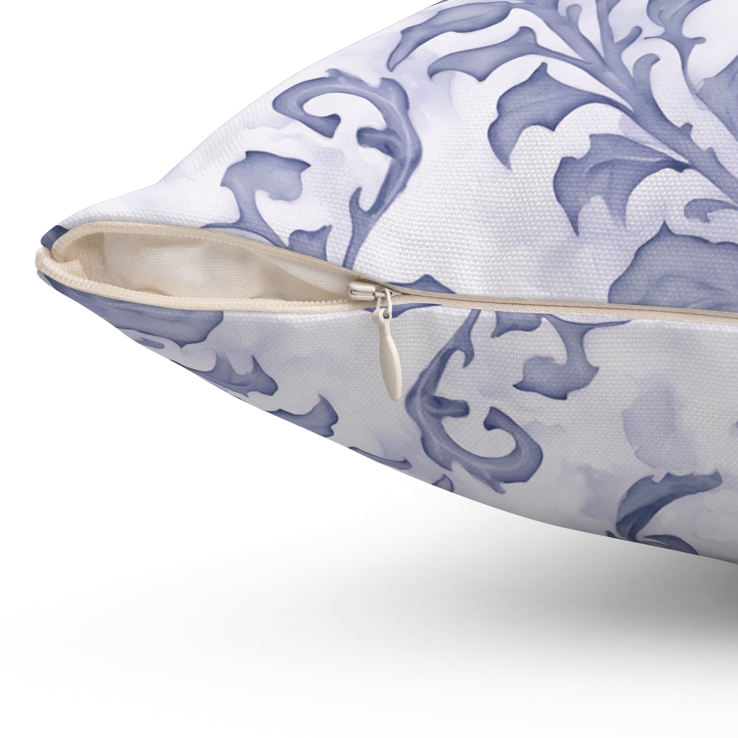 Climbing Blue-Grey Leaves, Polyester Square Pillow