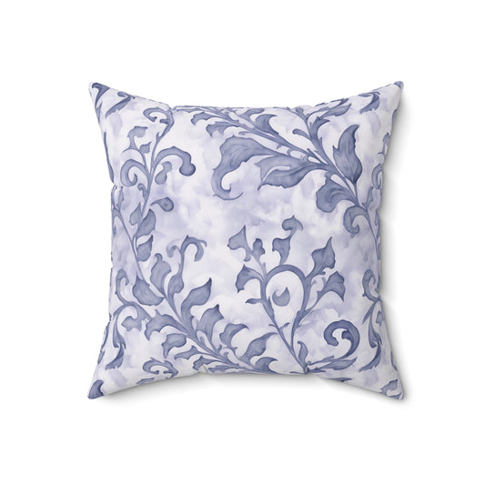 Climbing Blue-Grey Leaves, Polyester Square Pillow