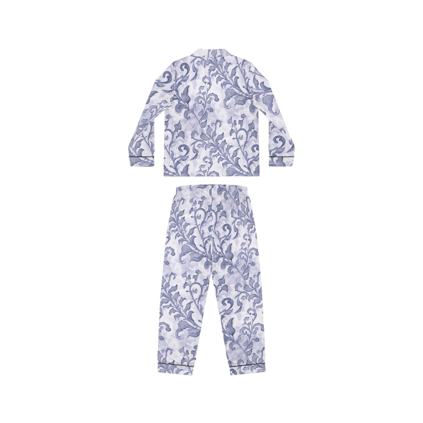 Climbing Blue-Grey Leaves, Women's Satin Pyjamas (AOP)