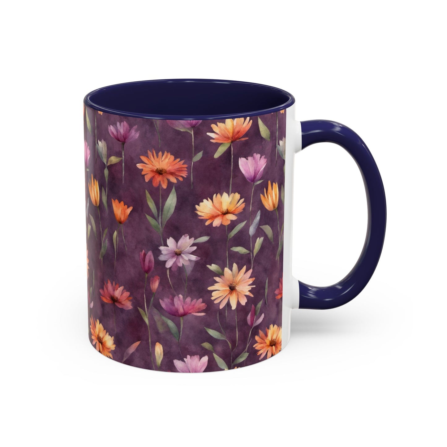 Wild Flowers on Plum Coffee Mug, 11oz