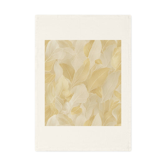 Gold Leaves Cotton Tea Towel