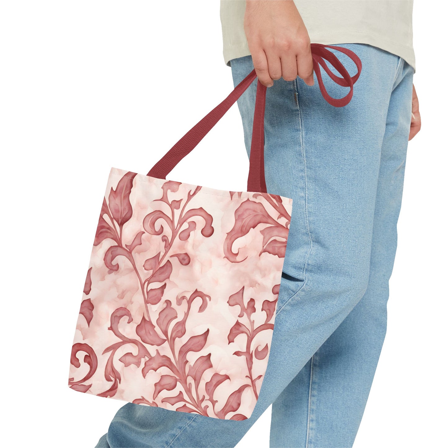 Climbing Pink Leaves, Tote Bag (AOP)