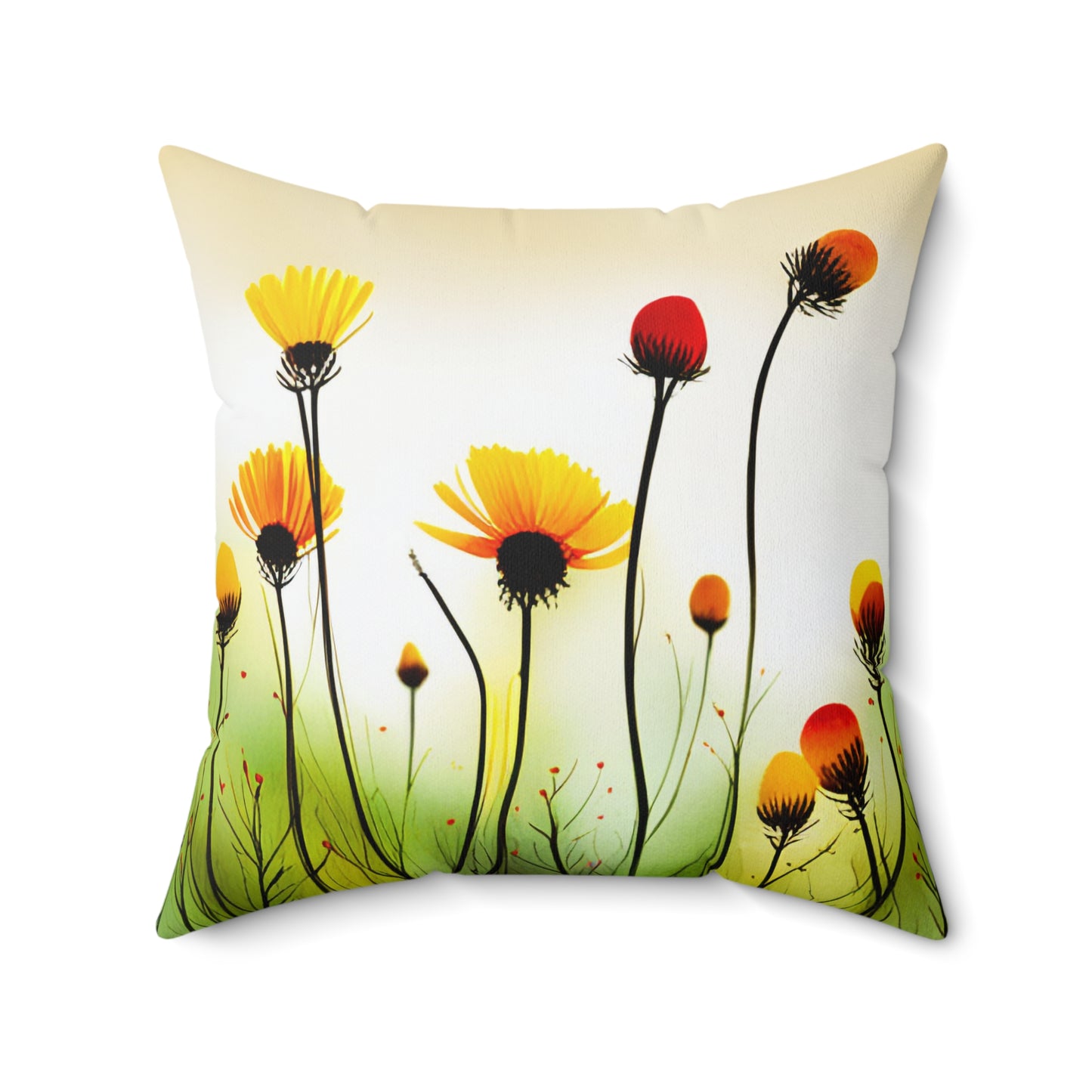 Field Flowers 7: Spun Polyester Square Pillow