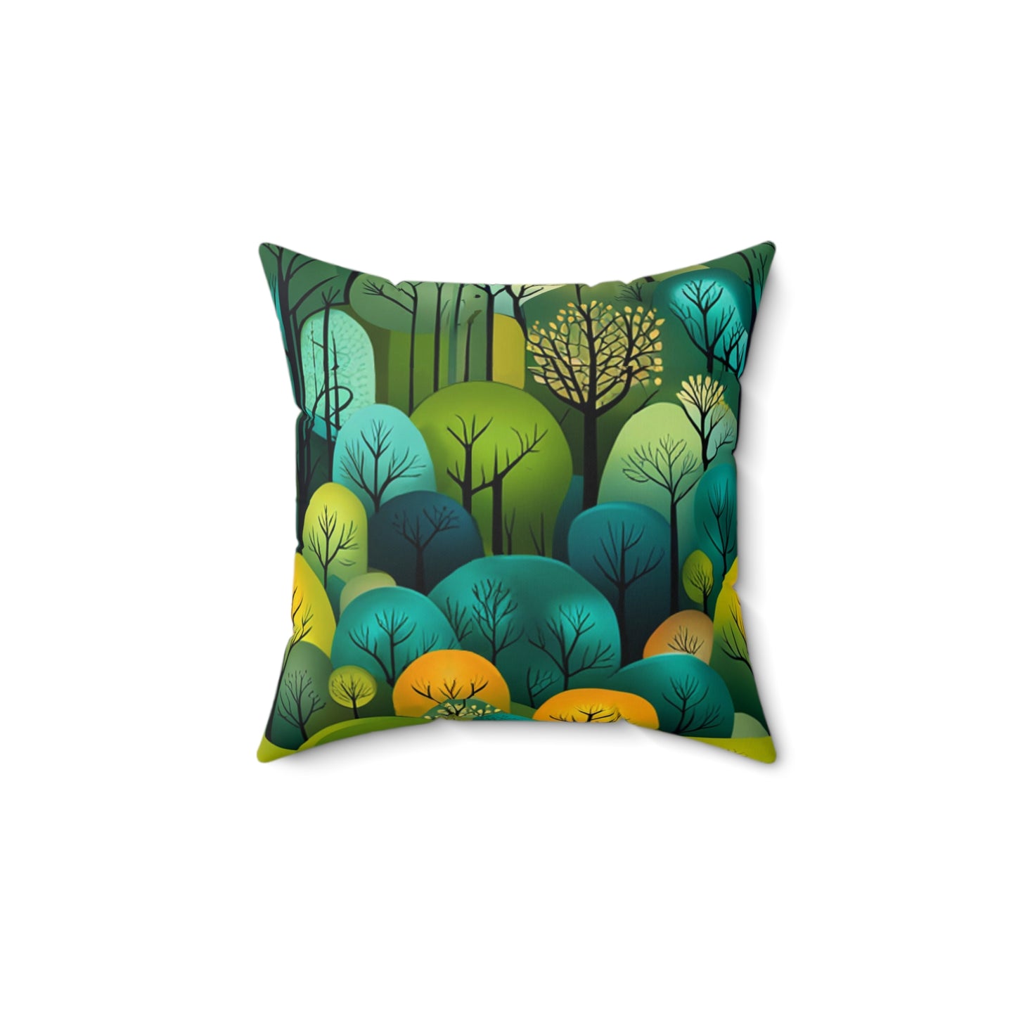 Tree Forest Polyester Square Pillow