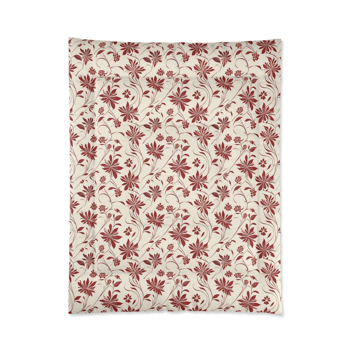 Simple Red Flower Pattern Comforter